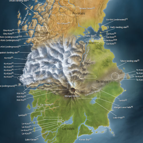 A screenshot of the map of Mata Nui.